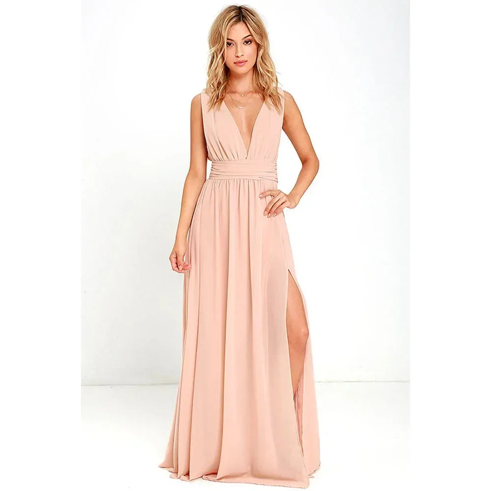 Sexy Backless Maxi Summer Dress Women'S Mesh Long Bodycon Red Christmas Dress Bridesmaid Evening Dresses