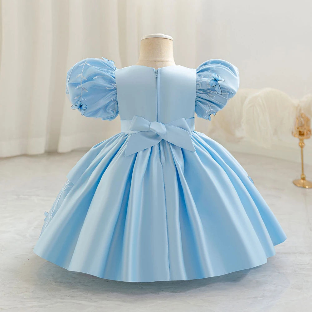HETISO Butterfly Girl Kid's Dress Casual Cotton Baby's Dresses Spring Summer Child Birthday Ball Gown 1-4 Years