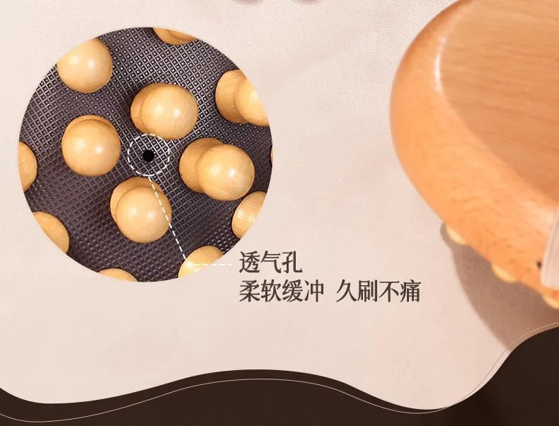 Home massage comb, beech wood meridian brush, universal for the whole body to clear meridians, abdominal and leg massage device