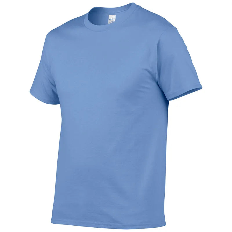 Summer Style High Quality 100% Cotton Solid Color T Shirt Men Pure Color Tees Brand Short Sleeve T-Shirt Male Clothing