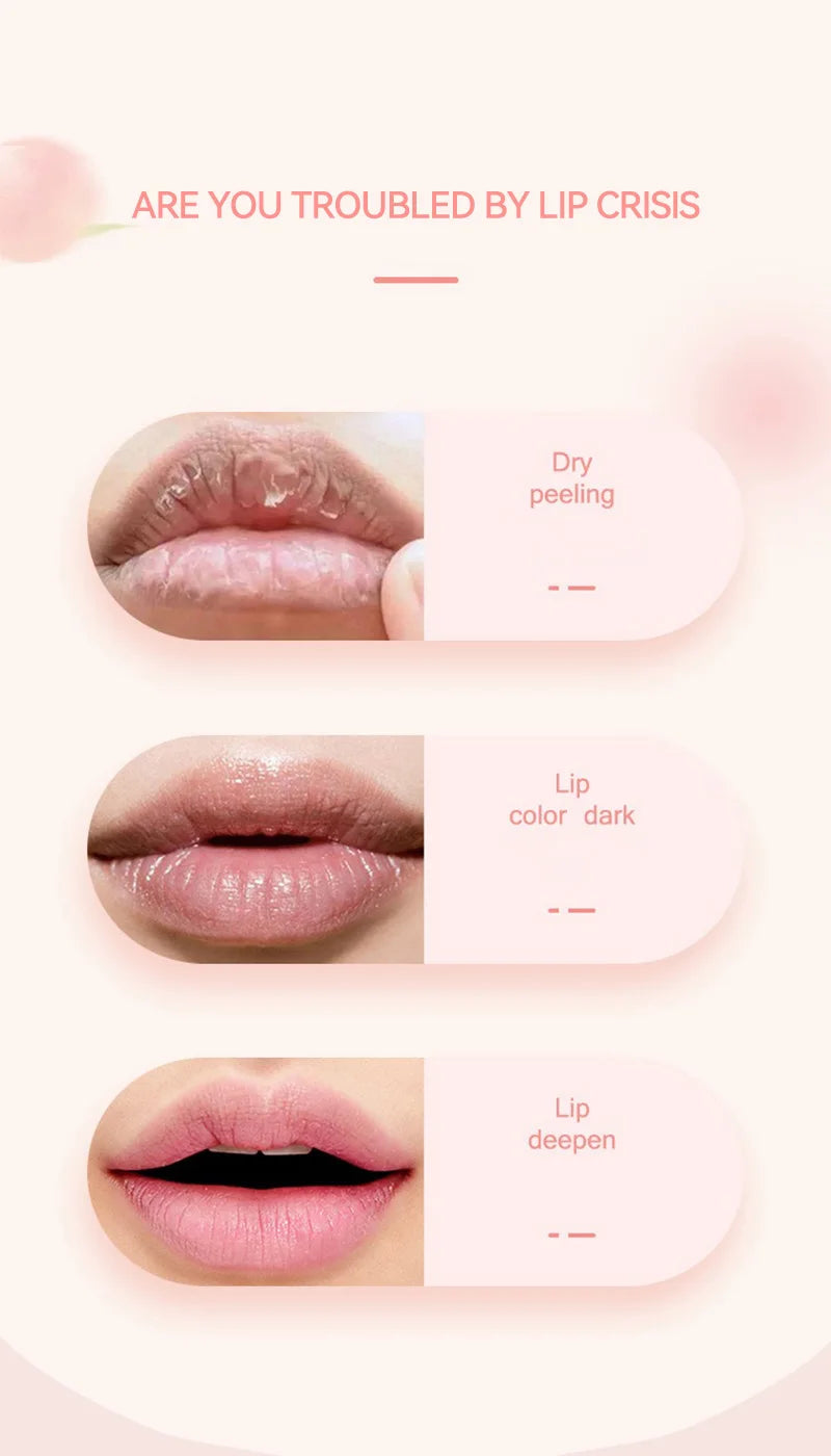 OMGA Color-Changing Lip Balm Jelly Lipstick Moisturizing Waterproof Hydrating Temperature-Sensitive Peach Flavor,Smooth Lips