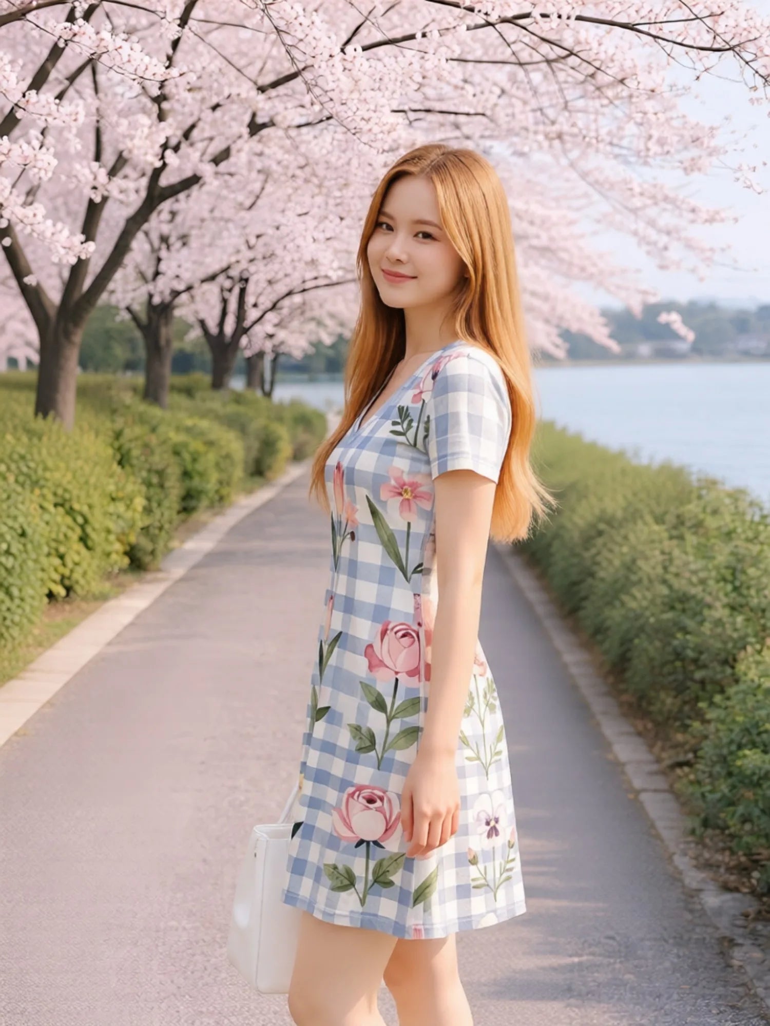 Womens Floral Print V Neck Short Sleeve A Line Dress Relaxed Fit Summer Mini Dress for Casual Outings Vacation Travel and Events