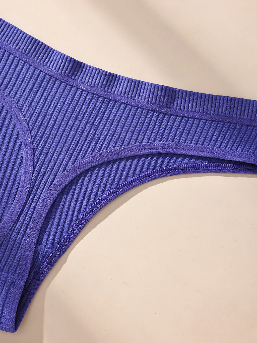 7Pcs/Set Women'S Thongs Cotton Panties Striped Underwear Sexy Underpants Solid Panty Soft G-Strings Plus Size Female Lingerie