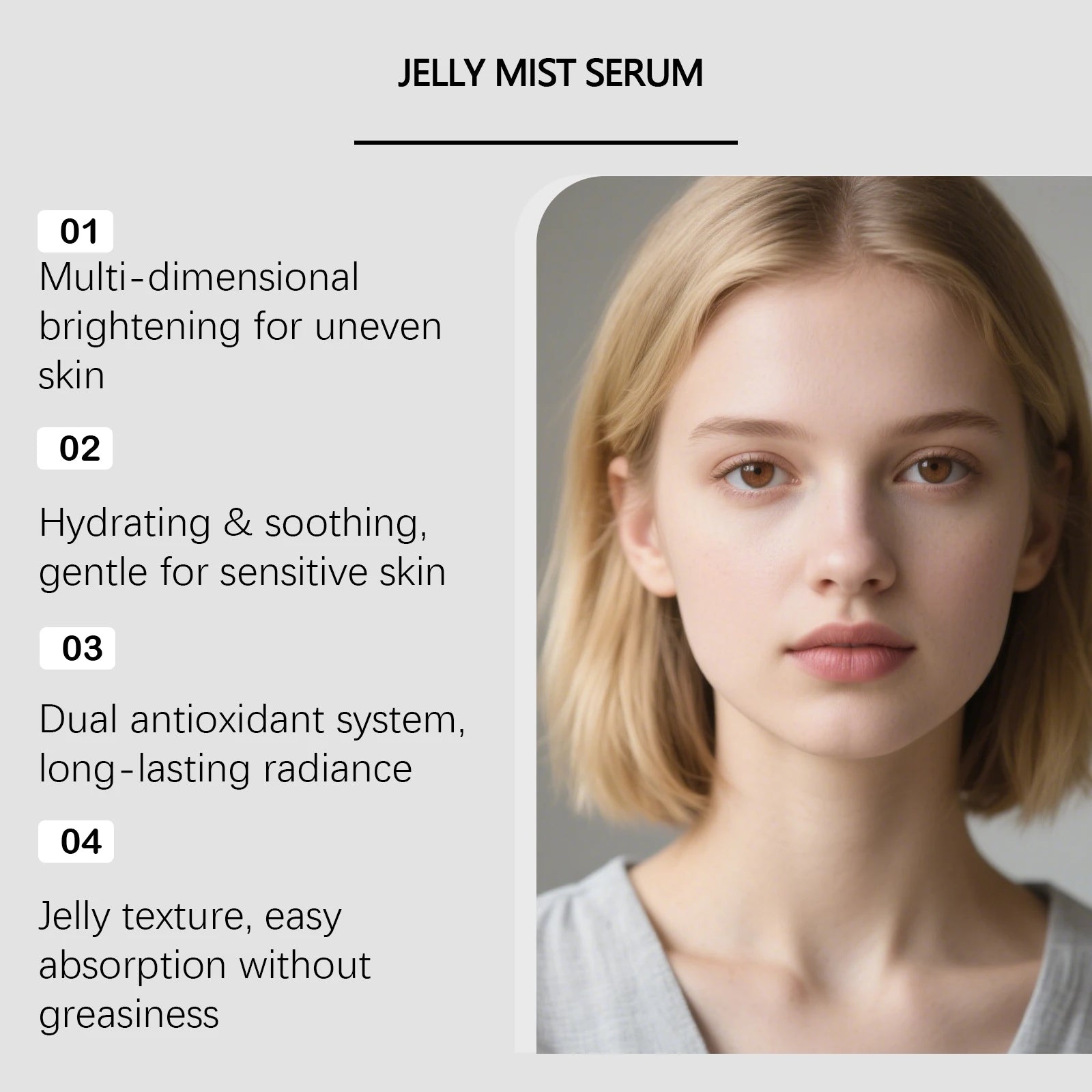 Jelly Mist Serum Brightening Firming Hydrating Face Spray Smoothing Facial Hyaluronic Acid Collagen Moisturizing Skincare Set