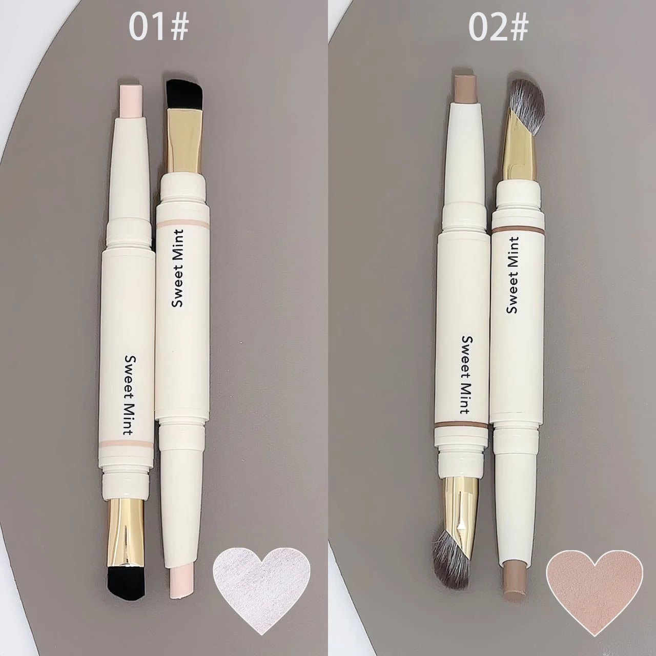 Dual-Ended Face Contour & Highlight Stick 3D Nose Shadow with Smudge Brush Silky Smooth Concealer Pen Natural Sculpting Makeup