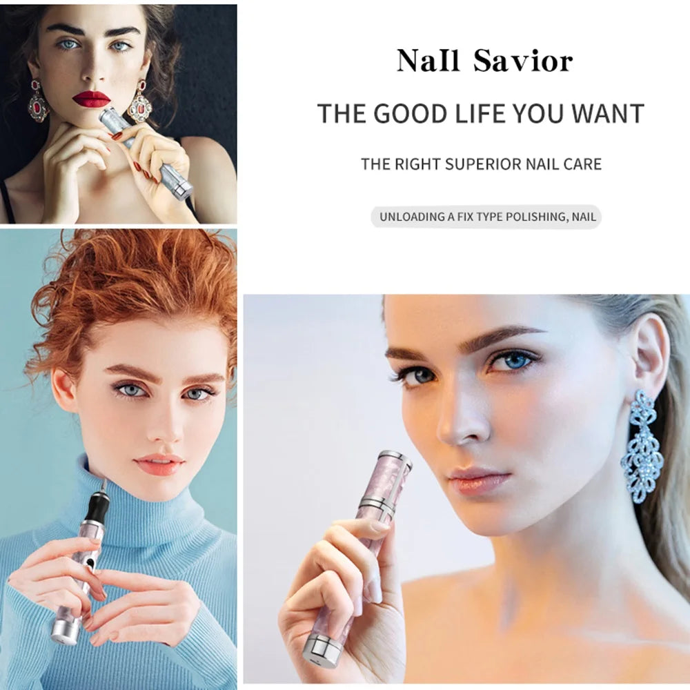 LINMANDA Rechargeable Electric Nail Grinder Nail Polishing Machine Portable Mini Electric Driil Pedicure Kit for Home Salon