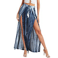 Women'S Clothing Leopard Print vent Casual Tassel Lace Up Waist Wide Leg Pants soft comfort trousers for beach summer vacation
