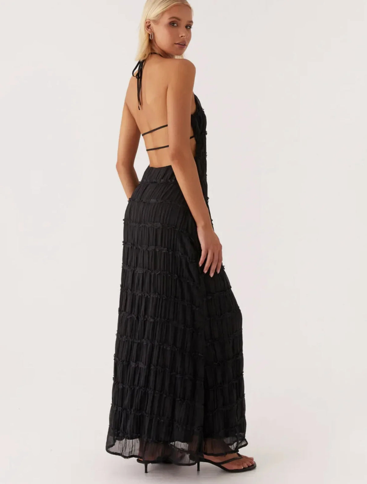 Tossy Spring Fashion Patchwork Long Dress For Women Lace-Up Backless High Waist Solid Holiday Beach Dress Ladies Maxi Dress 2025