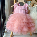 Baby Girls Sequin Tutu Dress for Kids Ruffles Layered Cake Birthday Party Gown Children Fashion Wear Sleeveless Formal Wear