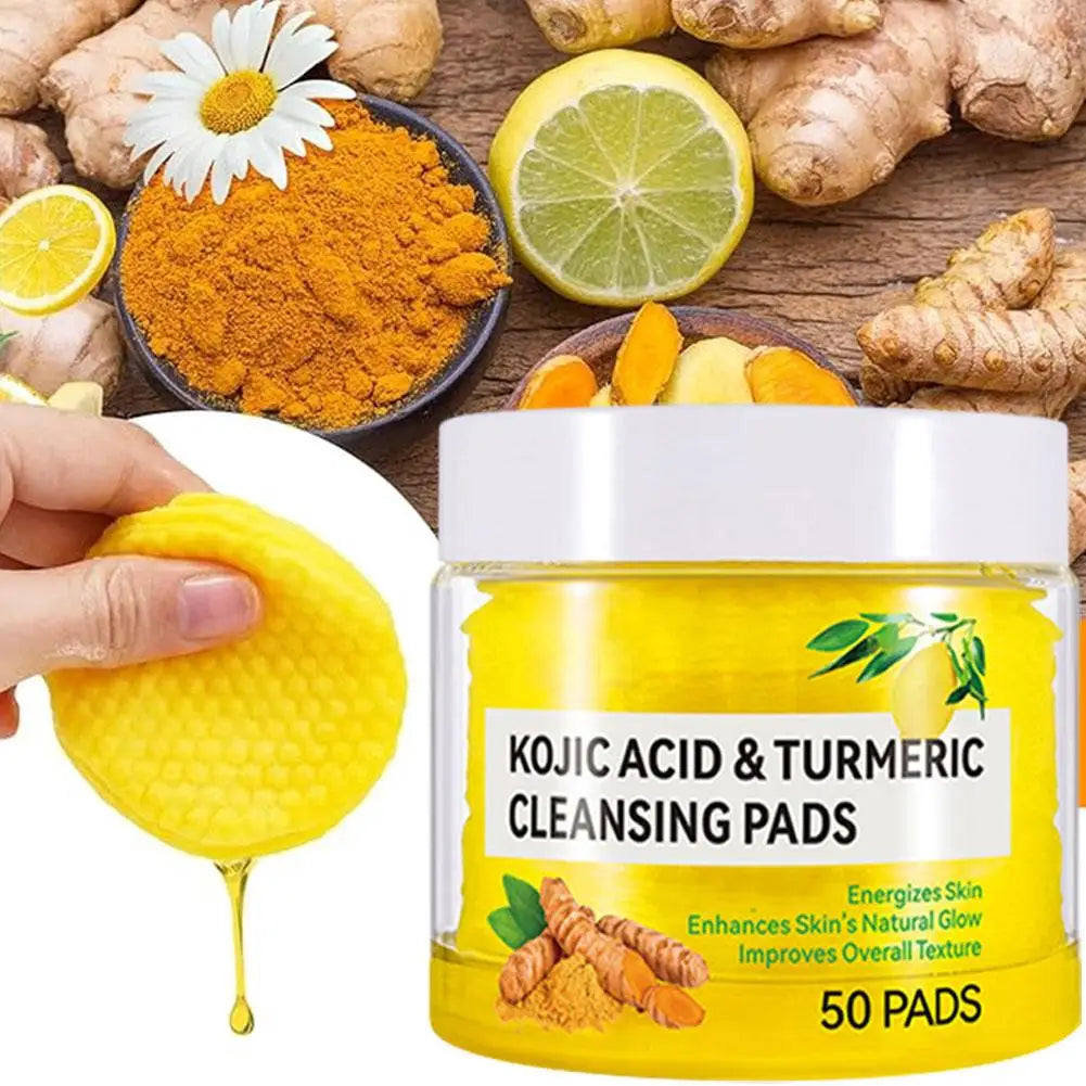 1/2/3/4/5/10BOX Turmeric Kojic Acid Cleansing Pads Exfoliating Pads Facial Sponges For  Exfoliating Daily Cleansing Skin Care