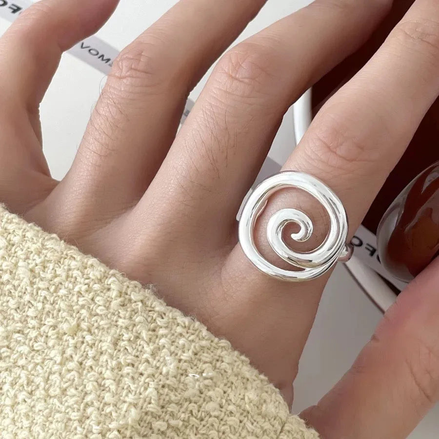 Anillo de plata de ley 925 para mujer, hipoalergénico, minimalista, hecho a mano, para parejas