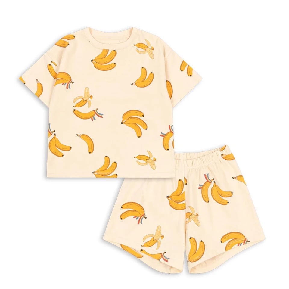 Summer Children Vacation Sets 2025 Ks Girls Cute Cartoon Short Sleeve Tops Boys Sport T-Shirt Shorts Baby Homewear Clothes Suit
