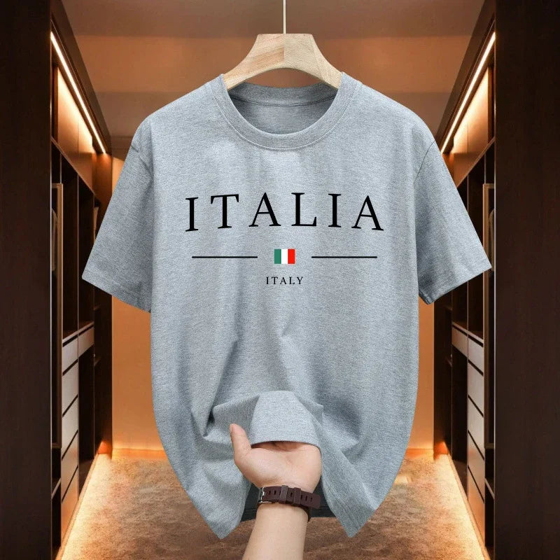 Italy Fashion T-Shirts For Men High Quality 100% Cotton O-Neck Short Sleeved Summer Daily Casual Sports Cool Tees City Vibe Tops