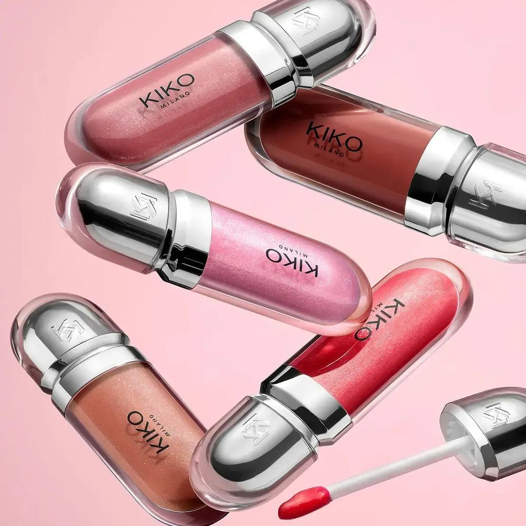 Kiko Makeup 3D Hydra LipGloss Non-fading Waterproof Blusher Moisturize Shimmer Makeup Lip Gloss Lipstick Brun Pearly Mauve Liner