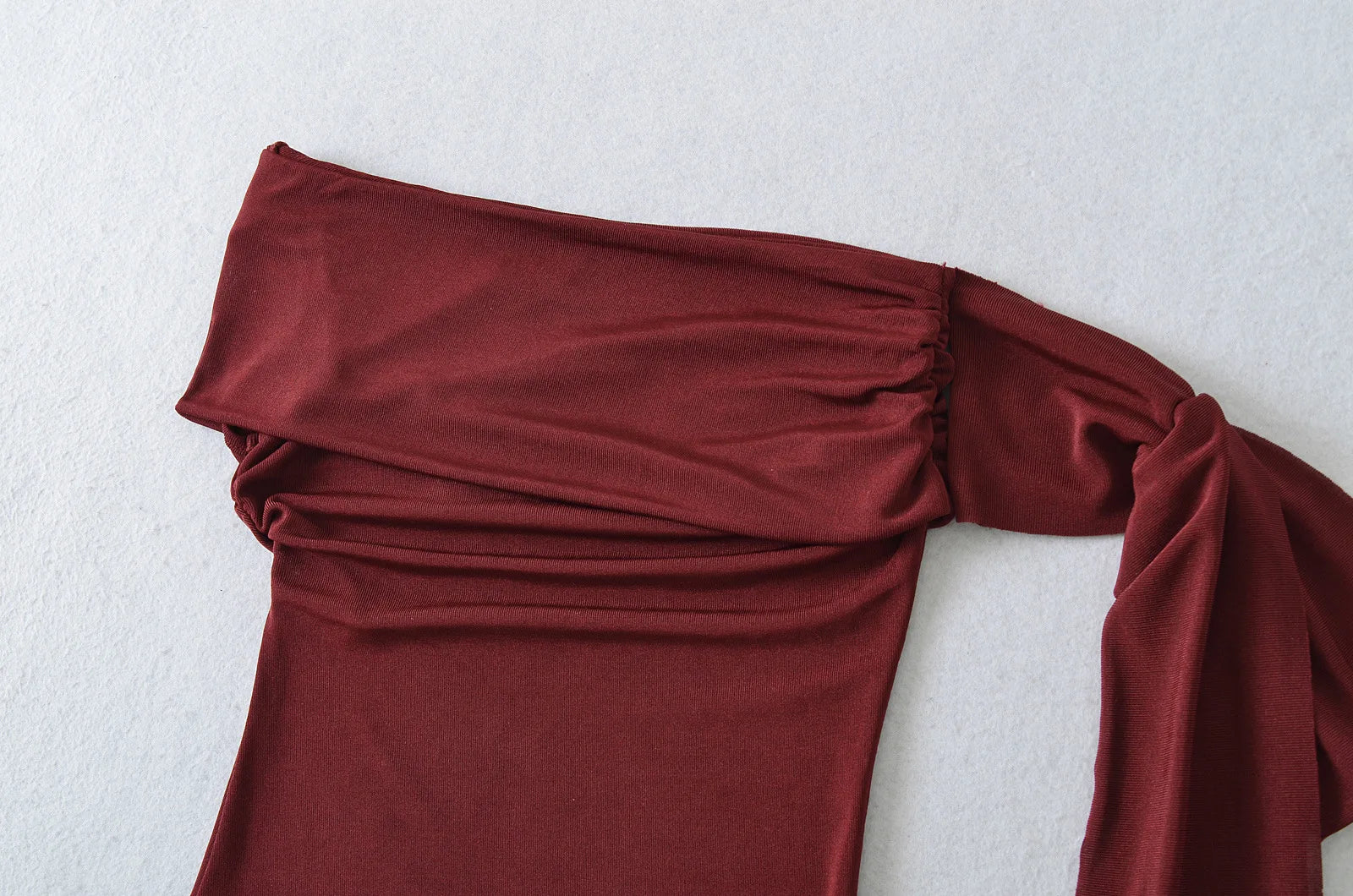 Sexy Pure Desire Short Sleeve T-Shirt Women's Spicy Girl Sash One Shoulder Tube Top Short Length Slim Fit Casual Noble