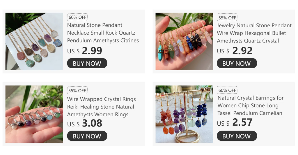 Korean Fashion Real Natural Crystal Stone Pendant Necklace Minimalist Jewelry Mini Small Heart Pendulum Steel Chain Women Choker