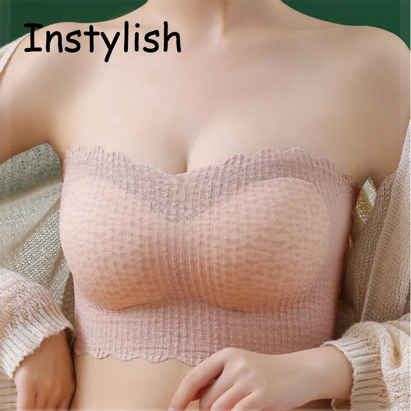 Sexy Invisible Bra Tube Tops Strapless Bras Seamless Bralette Wireless Wedding Brassiere Push Up Underwear Women'S Lingerie
