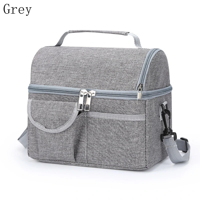Lonchera térmica portátil de gran capacidad con aislamiento para mantener frío y caliente, bolsa de viaje cruzada para camping y picnic