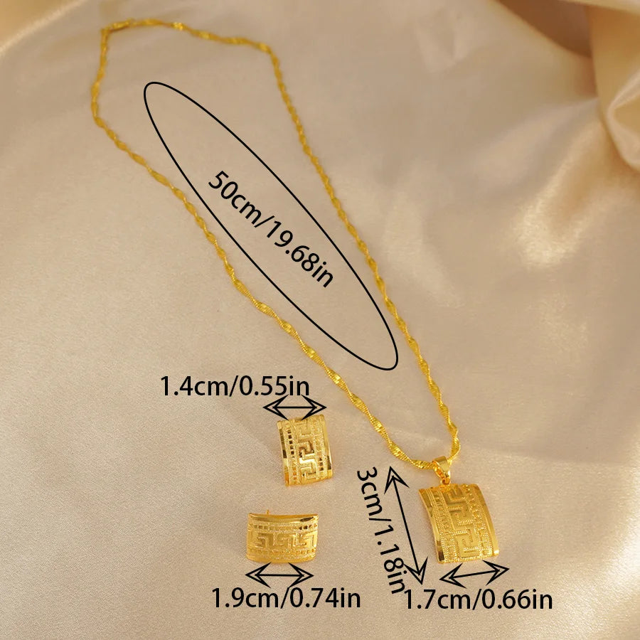 Habesha Gold Necklace & Earrings Set