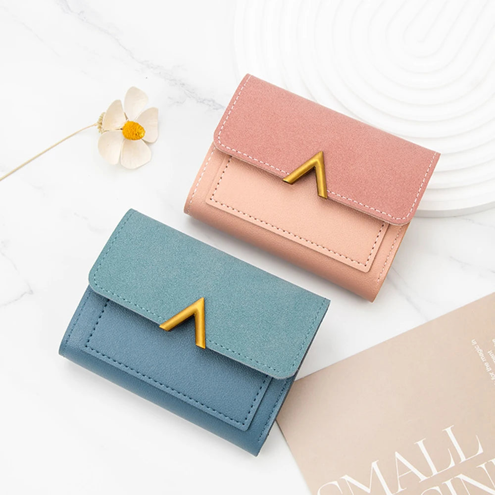 CNGRANDBAG Women's Personalized PU Leather Tri-Fold Wallet