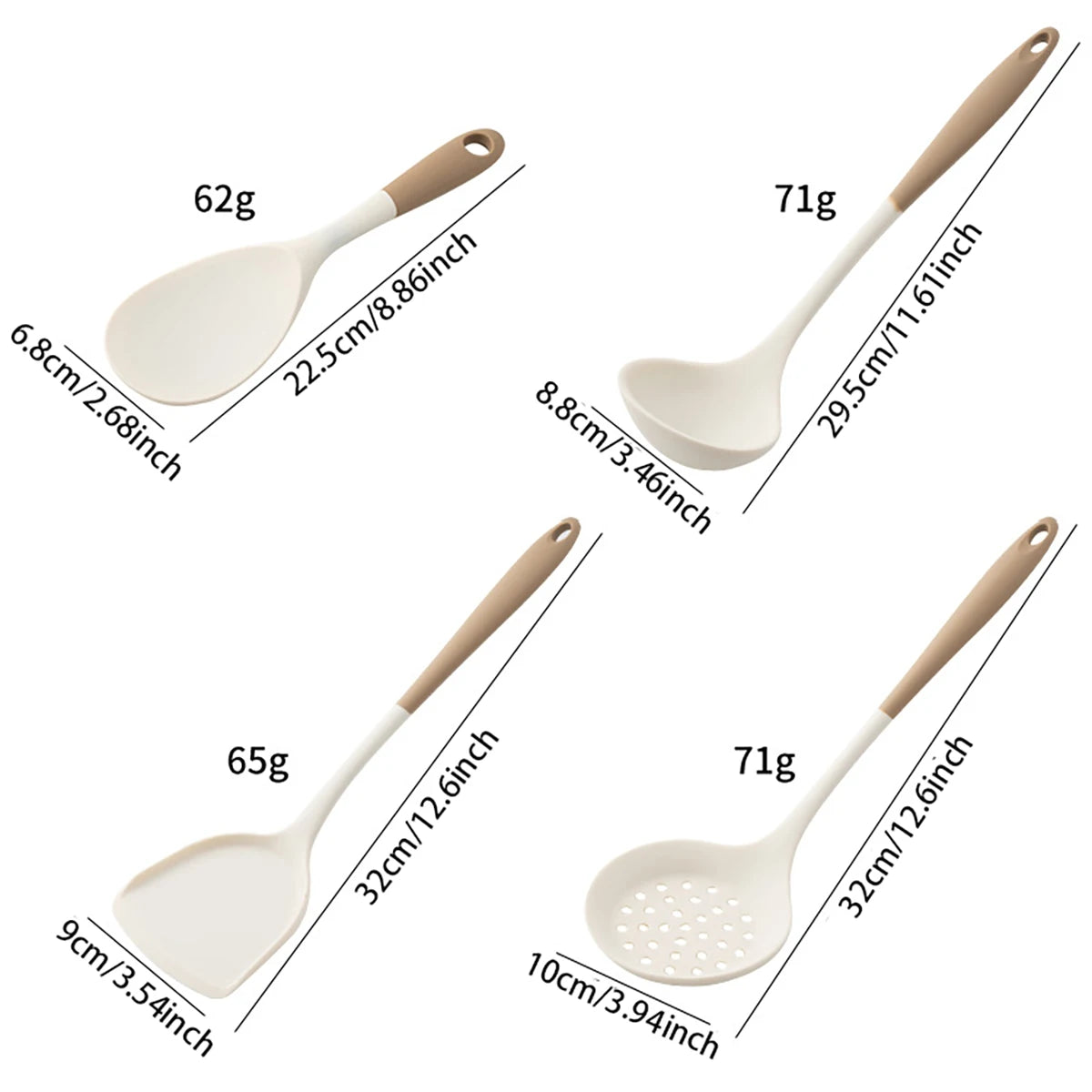 4pcs Silicone Kitchenware Utensils Set Pot Shovel Leaky Spoon Soup Spoon Ladle Cooking Set Party Home Kitchen Tools