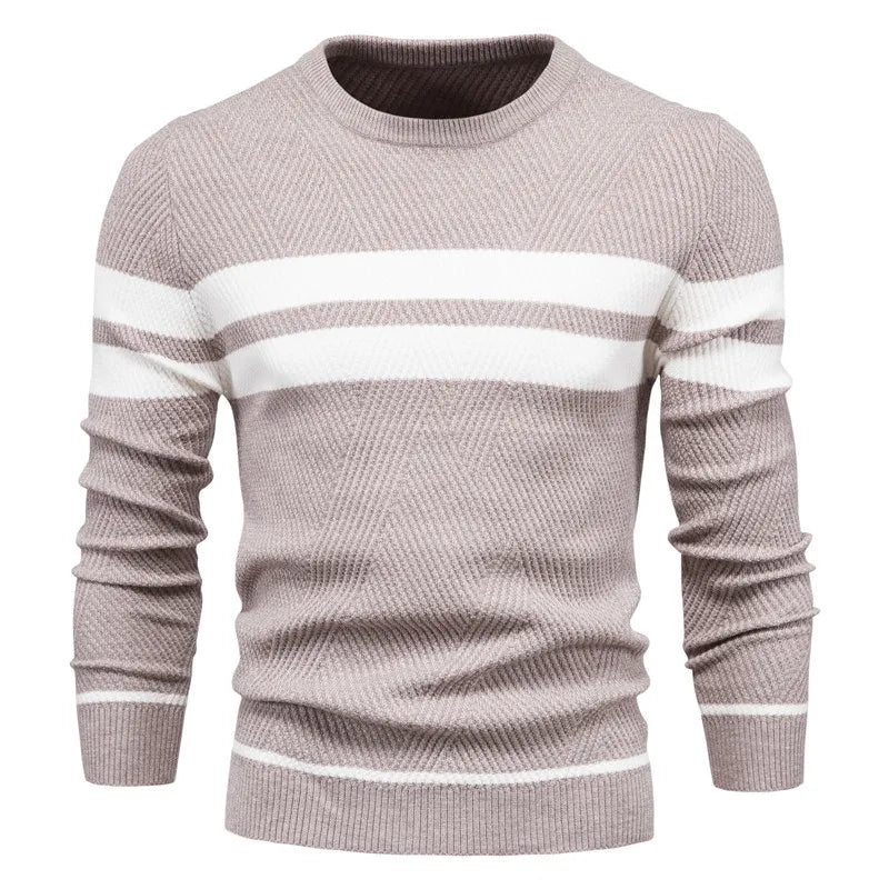 New Autumn Pullover Men'S Sweater O-Neck Patchwork Long Sleeve Warm Slim Sweaters Men Casual Fashion Sweater Men Clothing