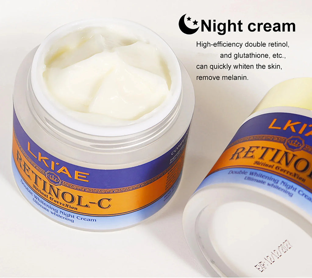 LKIAE Advanced Retinol Double Whitening Skin Care Set, Deeply Moisturizing, Clean Skin, Reduce Wrinkles, Stains, Dark Spots