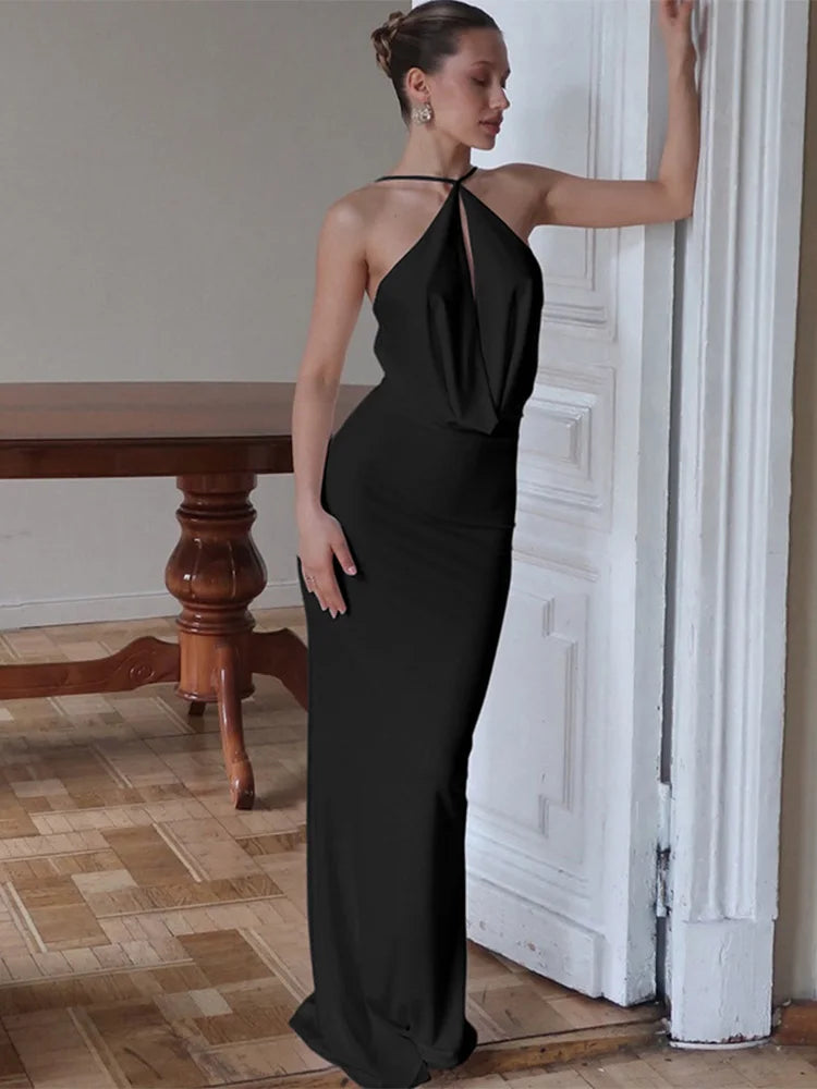 Women's Elegant Sleeveless Backless Maxi Dress