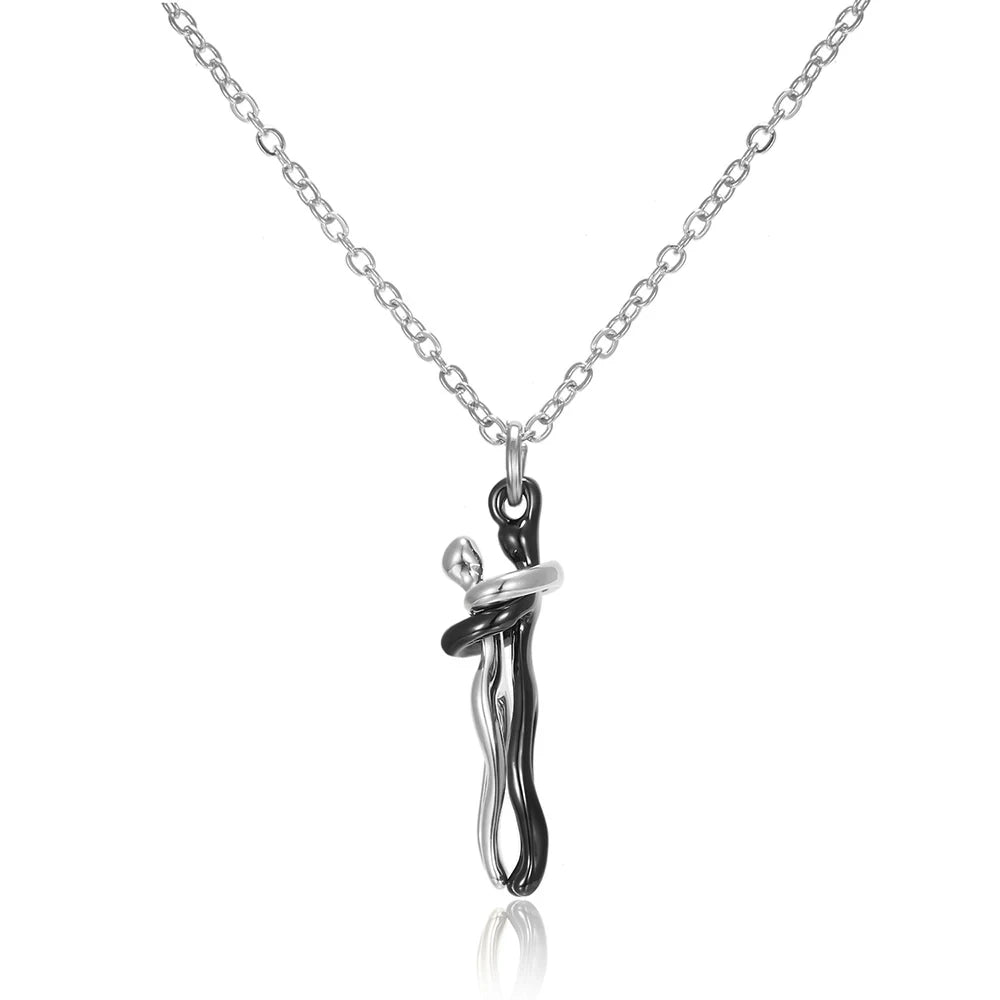 Fashion Hugging Necklace Jewelry Choker Hug Pendant Chain Men Necklaces For Lover Women'S Couple Men Lady Female Male