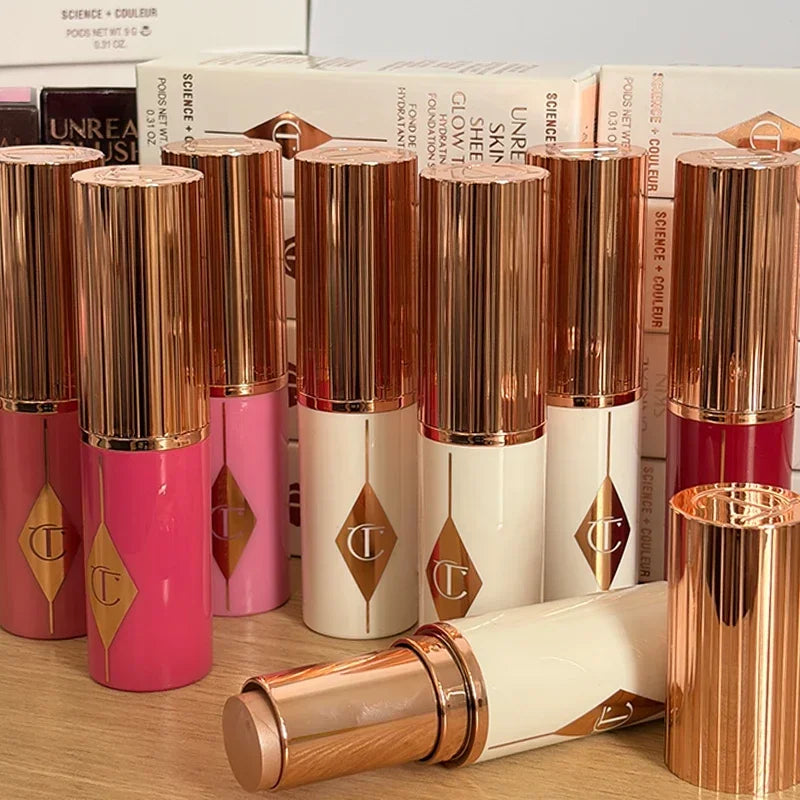 New CT 6 Colors Jelly Blush Stick Multi-use Lip Cheek Tint Soft Glow Hydrating Glowing Natural Low Saturation Pink Purple Blush