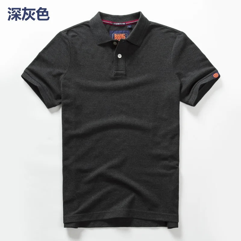 Summer Mens Polo Homom Shirts Cotton Shirts Short Sleeve Letter Embroidered Emblem Shirt For Male Golf Clothing T-Shirts