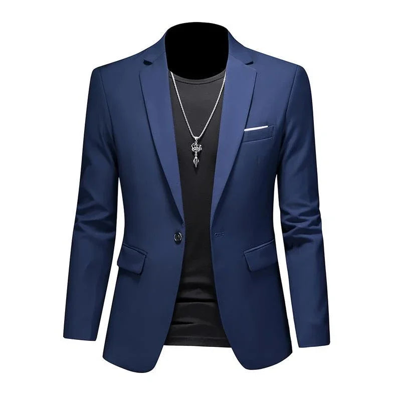 Boutique Fashion Mens Blazer Solid Color Premium High End Suit Jacket For Men Groom Wedding
