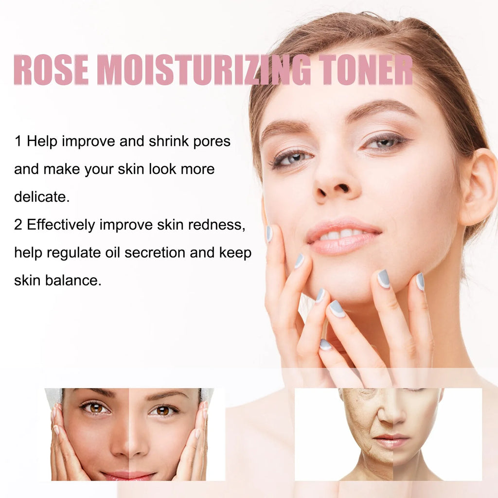 Rose Water Facial Spray Moisturizing Toner for Dry Skin Pore Minimization Bridal Skin Care Pre-Wedding Prep Facial Mist