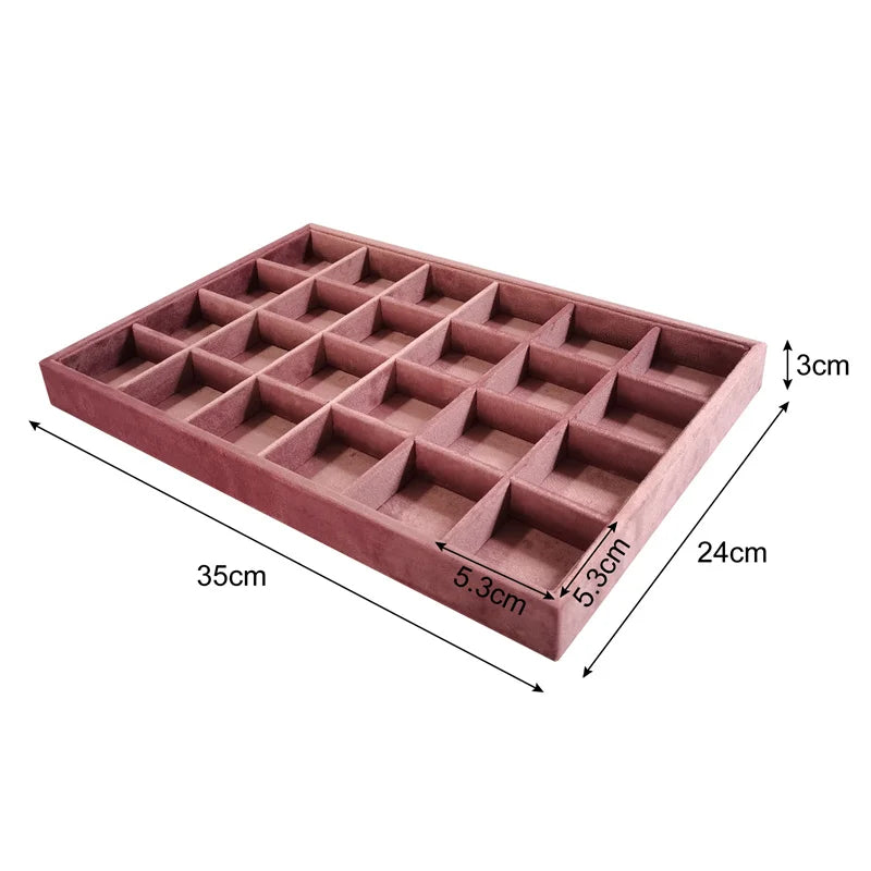 New Velvet Jewelry Tray | Ring Earring Necklace Organizer Case