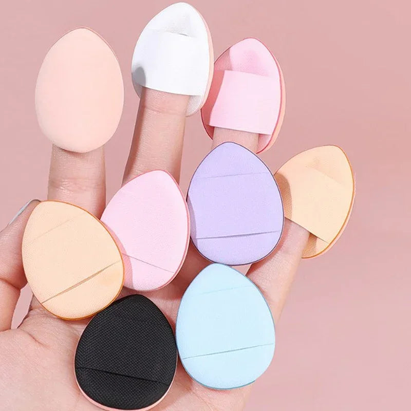 6PCS Foundation With Storage Face Concealer BB Mini Finger Puff Box Cream Cosmetic Applicator Makeup Air Cushion Powder Sponge