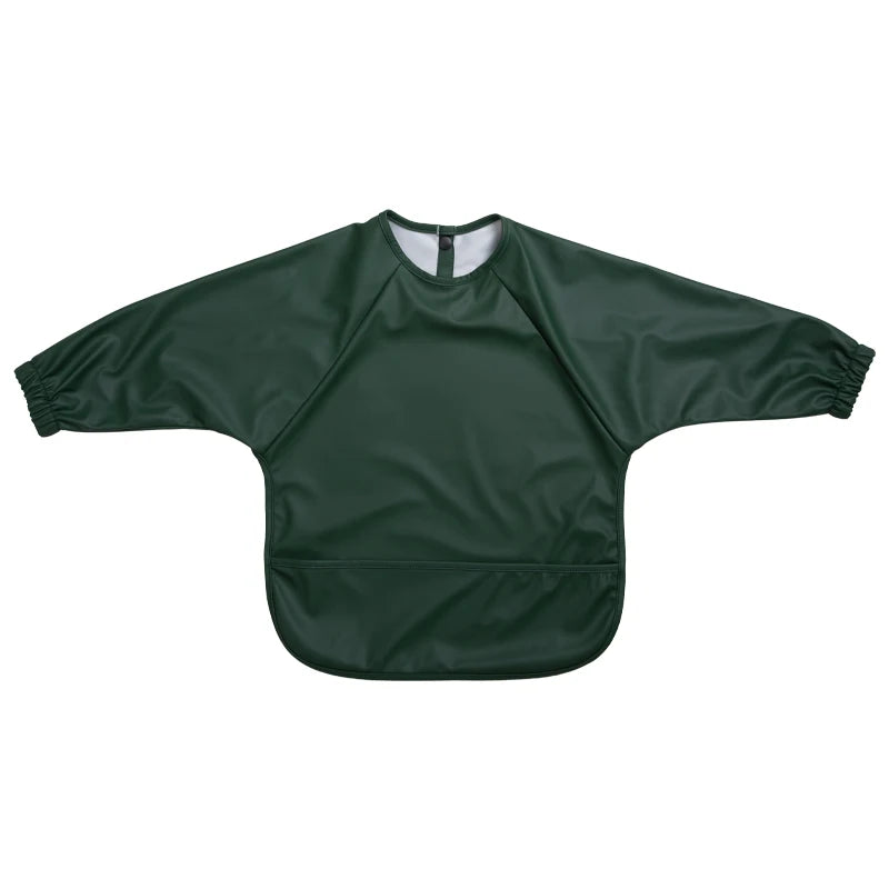 Waterproof Long Sleeve Baby Bib with Pocket – Toddler Feeding Apron for Boys & Girls