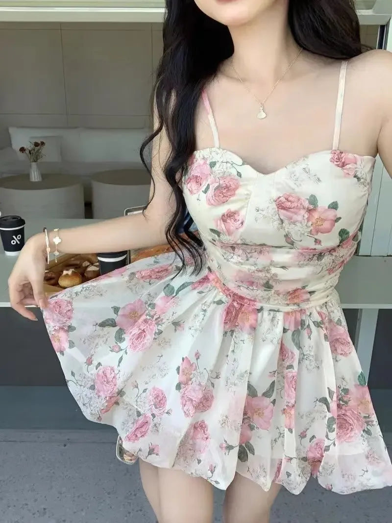 Gentle and Sweet Floral Temperament Hot Girl Slim Design Niche High-end Dress