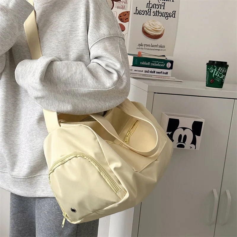 2026 New Women Large Capacity Canvas Crossbody Travel Tote Bag Casual Shoulder Messenger Bag Sports Yoga Satchel Handbags Female