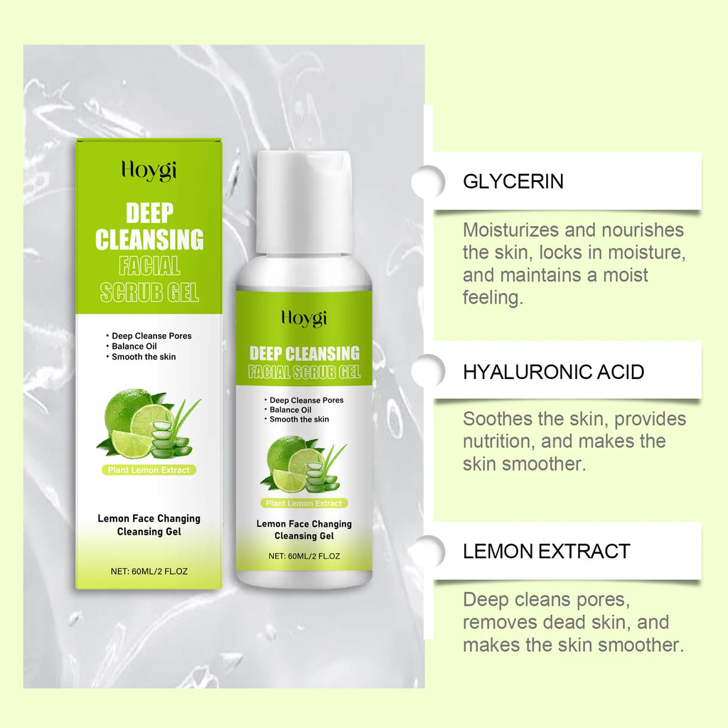 Facial Exfoliating Gel Mild Moisturizing Non-Drying Facial Skincare Treatment Hydrating Pore Refining Smooth Skin Exfoliating