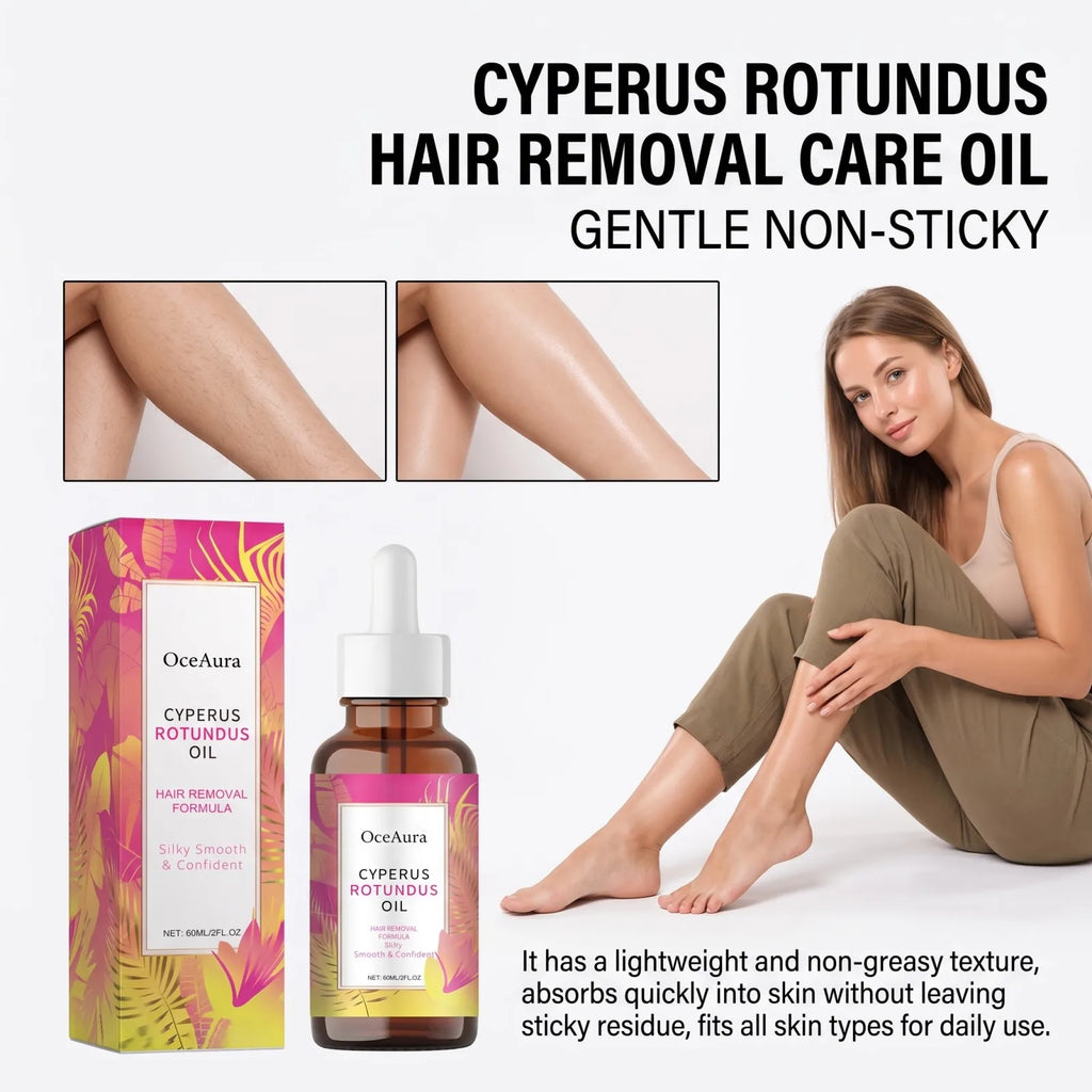 Cyperus Rotundus Hair Removal Care Oil Soothe Nourish Hair Reduction Deep Moisturizing After Shave Smooth Skin Non Greasy 60ml