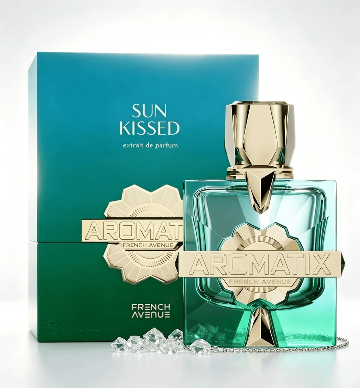 French Avenue Aromatix Sun Kissed Turquoise Faceted Bottle Fresh Citrus Aquatic Extrait De Parfum Long Lasting Unisex Luxury Perfume Spray Gift For Men Women