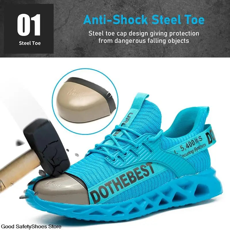 Safety Shoes Men For Work Sneakers Women'S Men Steel Toe Work Shoes Security Protective Shoes Lightweight Anti-Smash Anti-Puncture