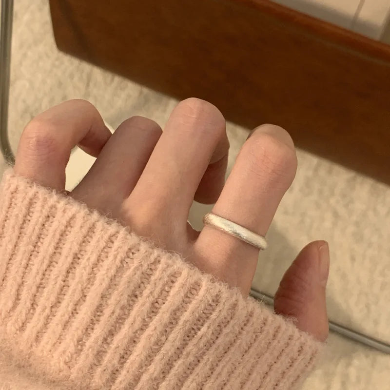 Panjbj 925 Sterling Silver Lines Ring For Women'S Jewelry Finger Adjustable Open Vintage For Birthday Dropship