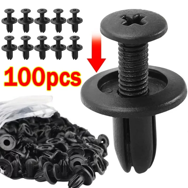 20-100pcs Plastic Rivets Fasteners Screw 8mm Car Bumper Fender Trim Panel Retainer Fasteners Clips Car Accessories