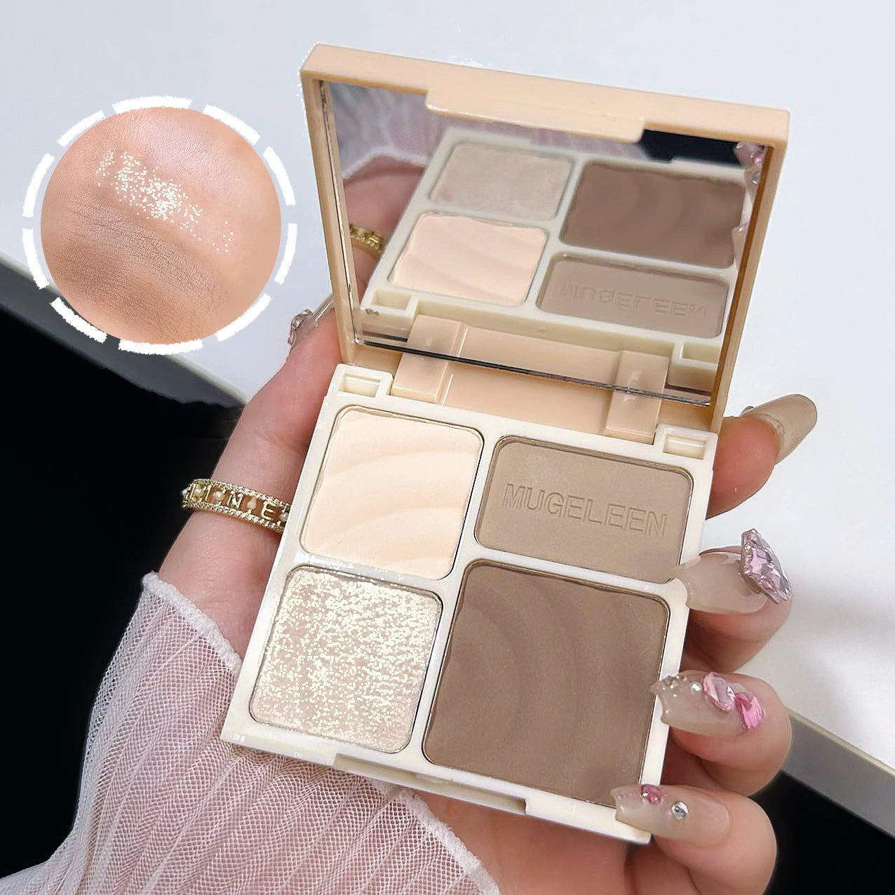4 Colors Highlighter Contour 3D Facial Bronzer Cosmetic Brightening Beige Matte Highlights Palette Nose Shadow Powder Makeup
