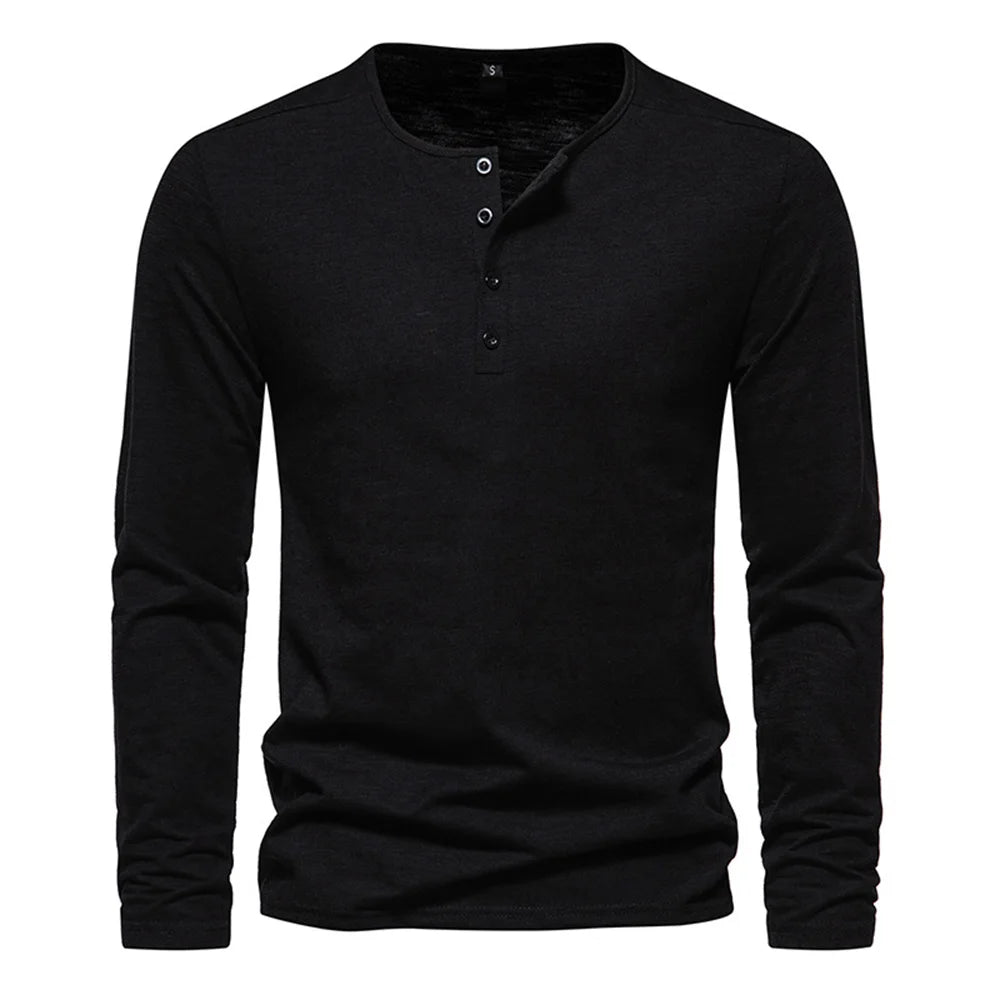 King Billion Men's Cotton Long Sleeve Shirt – Lightweight Slim Fit Casual Tee