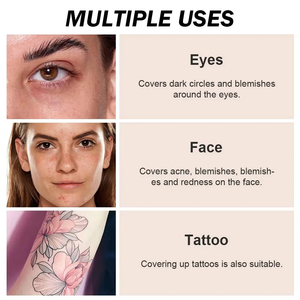 Concealer Makeup, 14 Shades Full Coverage Concealer Tube, Long Lasting Waterproof Concealer for Dark Circles, Acne Scars, Tattoo