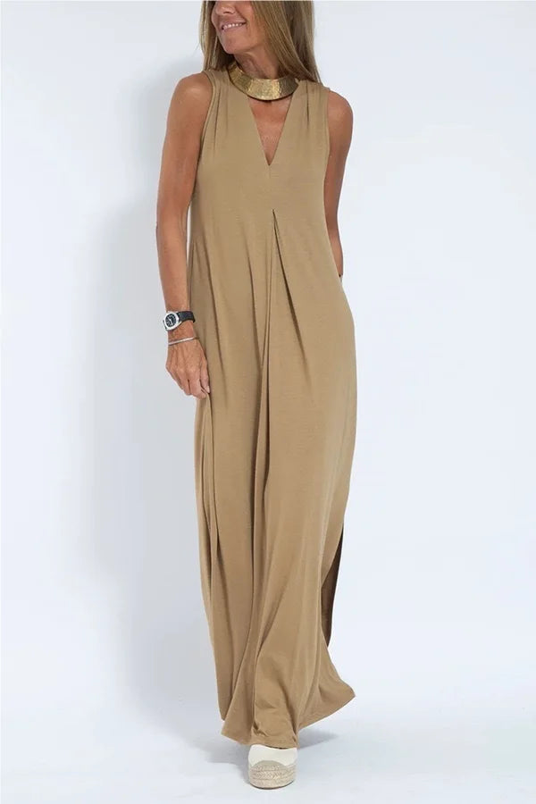Spring Summer 2026 New Style Pure Color V-Neck Pullover Dress Cardigan Set Women's Versatile Long Skirt Casual Comfortable
