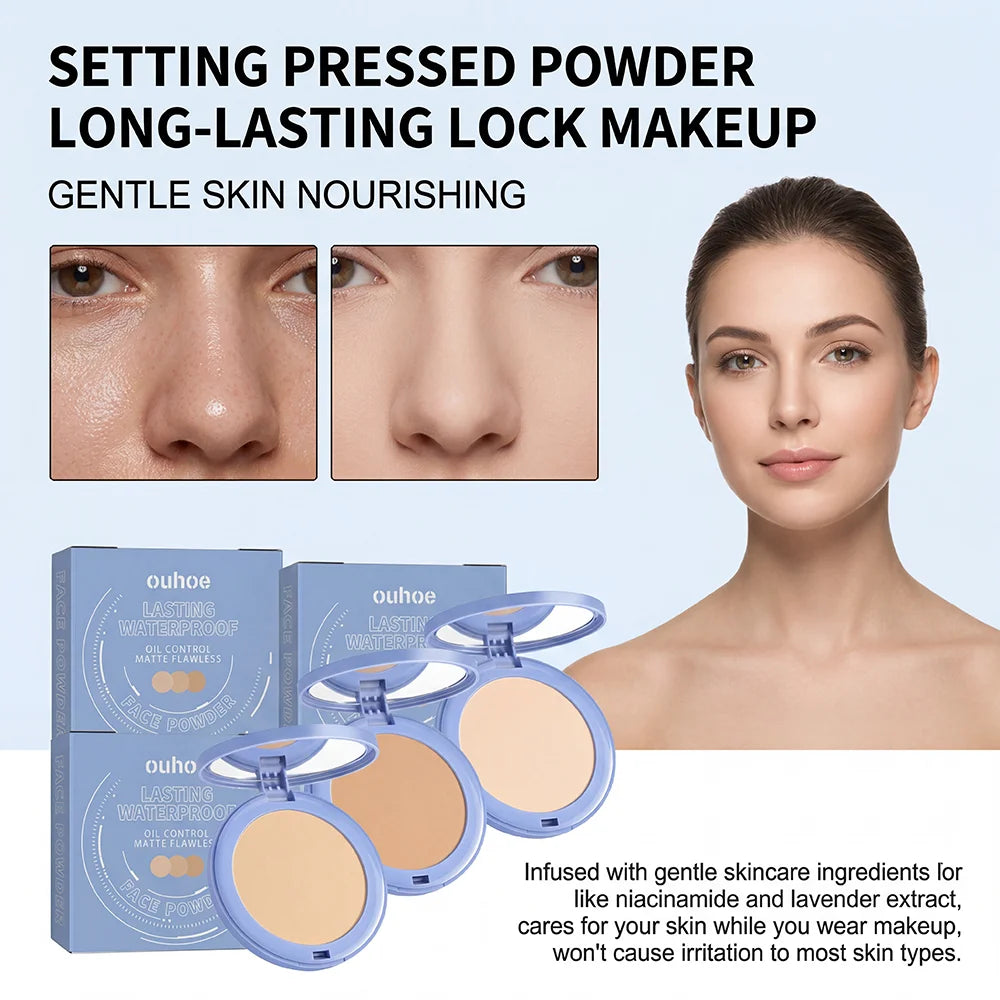 Waterproof Sweatproof Setting Powder Brightens Conceals Natural OilControl Invisible Pores Lasting Matte FullCoverage