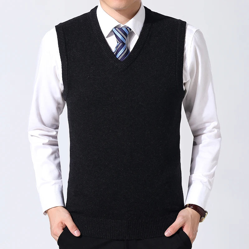 Men'S Casual Sweater Vest Warm Comfortable Autumn Winter Fashion Outerwear
